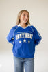 Pitt Sunday Slate Striped Collar Fleece Crew