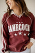 South Carolina Sunday Slate Striped Collar Fleece Crew