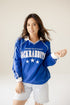 SD State Sunday Slate Striped Collar Fleece Crew