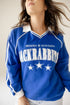 SD State Sunday Slate Striped Collar Fleece Crew