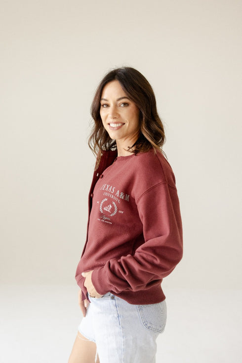 Texas A&M Collegiate Fleece Cardigan