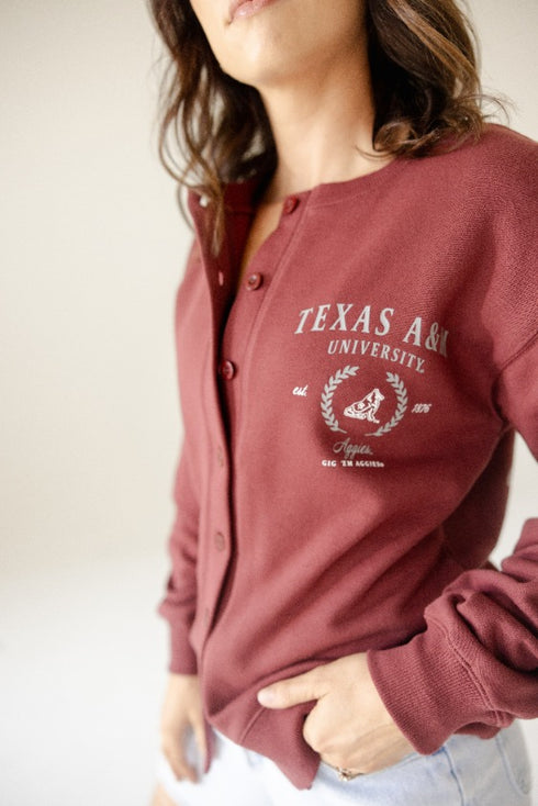 Texas A&M Collegiate Fleece Cardigan