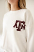 Texas A&M Suave Suede Lantern Sleeve Crew