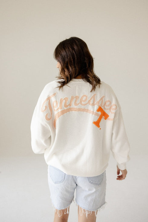 Tennessee Suave Suede Lantern Sleeve Crew