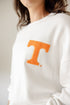 Tennessee Suave Suede Lantern Sleeve Crew