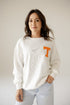 Tennessee Suave Suede Lantern Sleeve Crew
