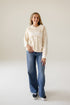 Texas Sunday Slate Striped Collar Fleece Crew