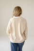 Texas Sunday Slate Striped Collar Fleece Crew