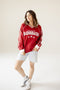 Arkansas Sunday Slate Striped Collar Fleece Crew
