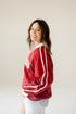 Arkansas Sunday Slate Striped Collar Fleece Crew