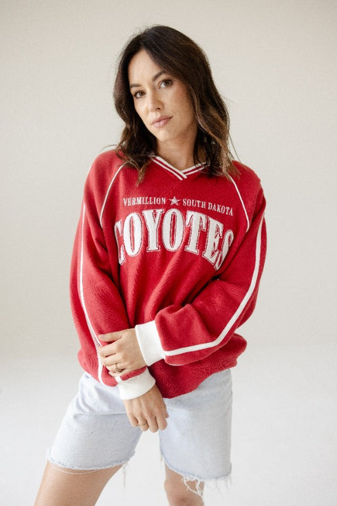 USD Sunday Slate Striped Collar Fleece Crew