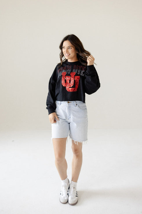 Utah Starlite Sequin Cropped Longsleeve
