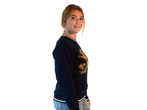 Notre Dame Wicks Woven Striped Detail Sweater