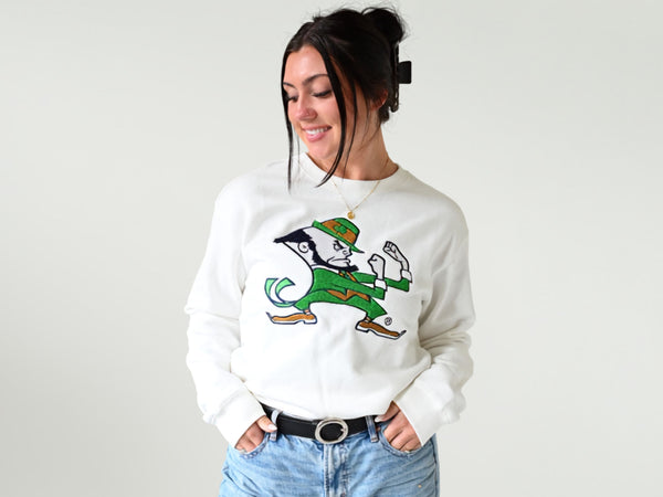 Notre Dame Mascot Chenille Comfort Crewneck