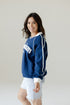 Georiga Tech Sunday Slate Striped Collar Fleece Crew