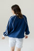 Georiga Tech Sunday Slate Striped Collar Fleece Crew
