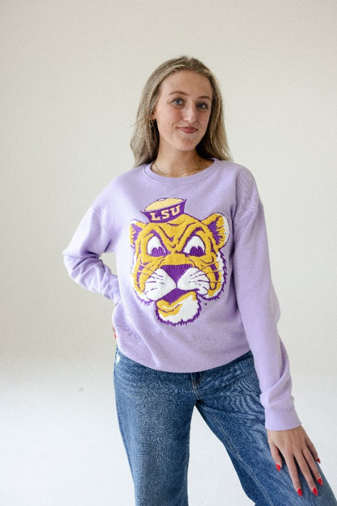 LSU Mascot Chenille Comfort Crewneck