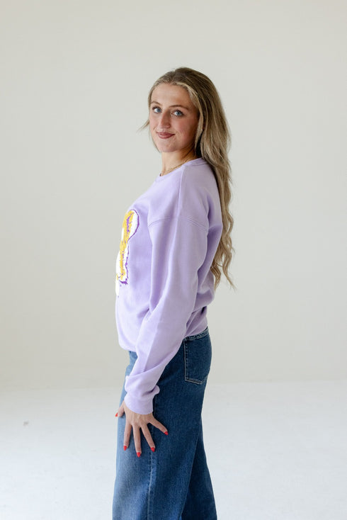 LSU Mascot Chenille Comfort Crewneck