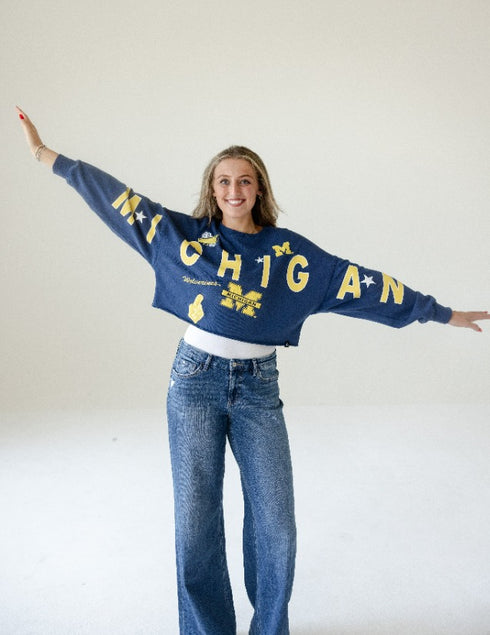 Michigan Patched Up Cropped Longsleeve