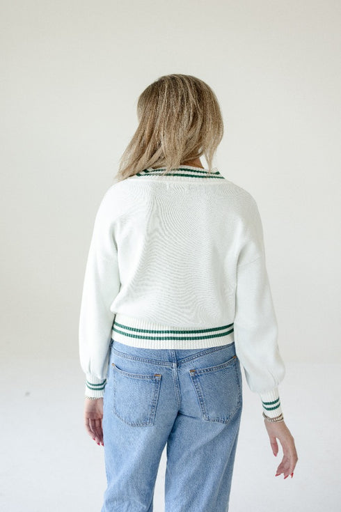 Michigan State Queen Oversized Striped Crew Sweater