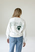 Michigan State Suave Suede Lantern Sleeve Crew