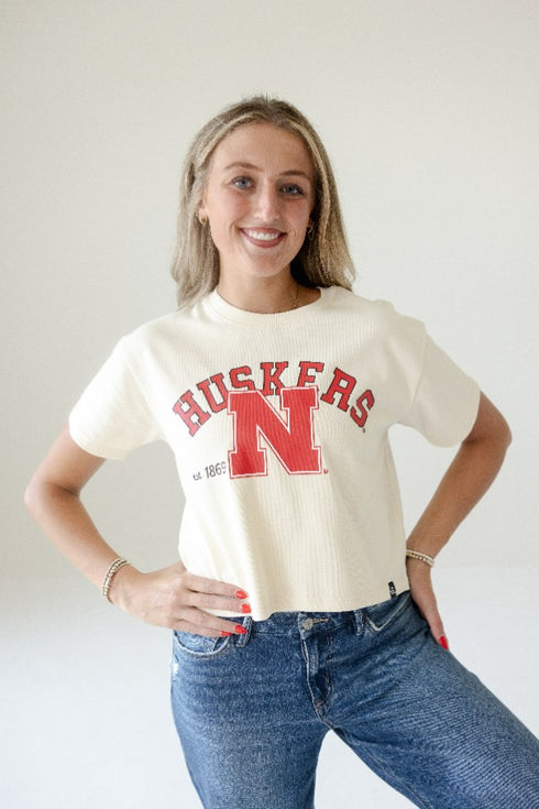 Nebraska Mascot Arch Heavyweight Crop Tee