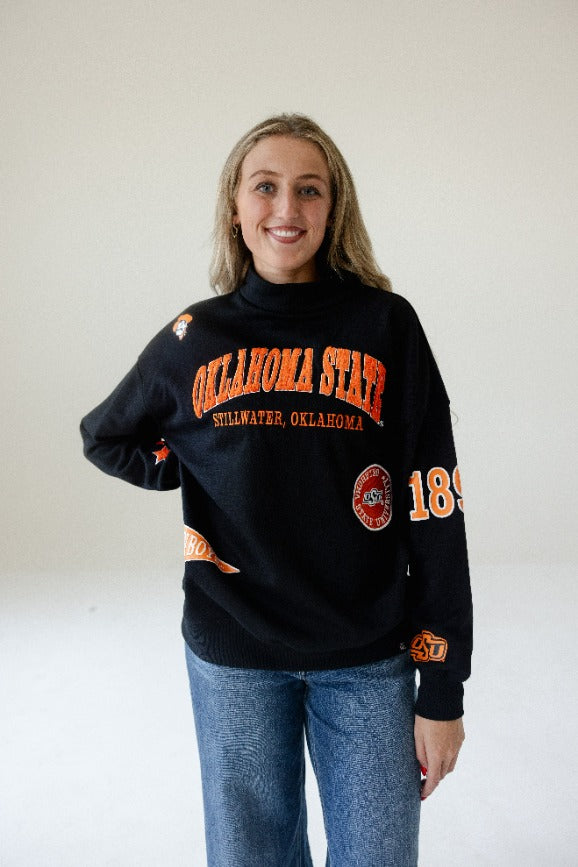 Oklahoma State All Over Scatter Oversized Funnel Neck