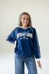 Penn State Sunday Slate Striped Collar Fleece Crew