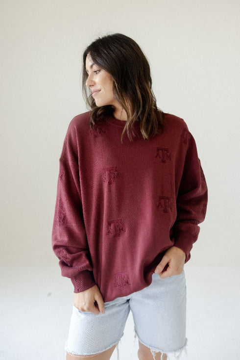 Texas A&M Ritter Repeat Lantern Sleeve Crew