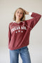 Texas A&M Sunday Slate Striped Collar Fleece Crew