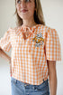 Tennessee Varsity Shine Tie Front Blouse