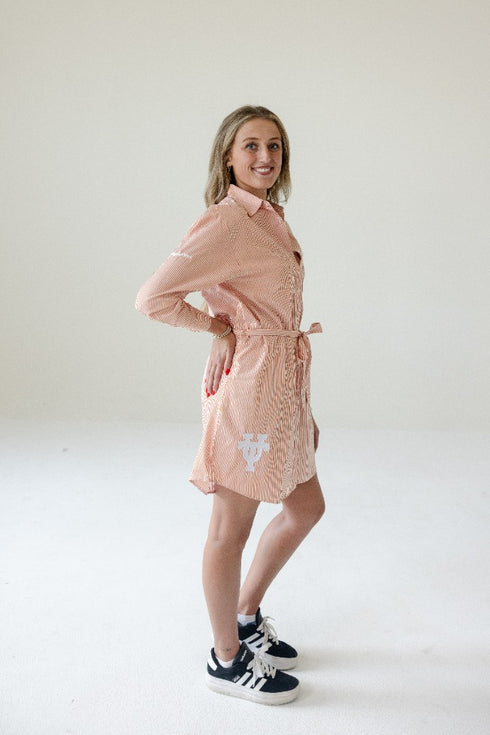 Texas Star Player Striped Shirt Dress