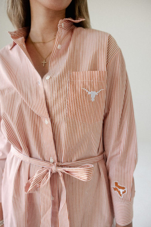 Texas Star Player Striped Shirt Dress