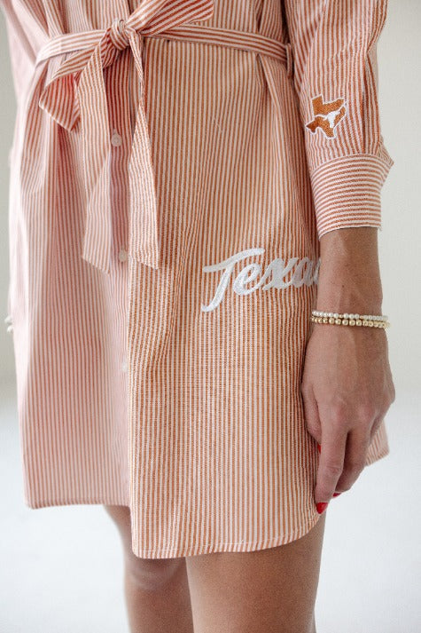 Texas Star Player Striped Shirt Dress