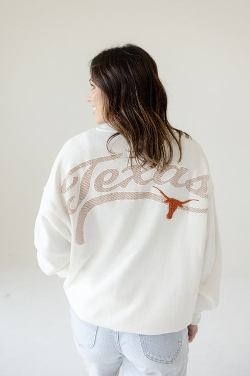Texas Suave Suede Lantern Sleeve Crew