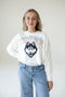 UCONN Starlite Sequin Cropped Longsleeve