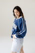 UCONN Sunday Slate Striped Collar Fleece Crew
