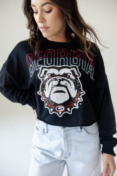Georgia Starlite Sequin Cropped Longsleeve
