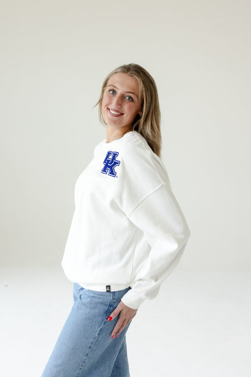 Kentucky Suave Suede Lantern Sleeve Crew