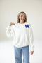 Kentucky Suave Suede Lantern Sleeve Crew