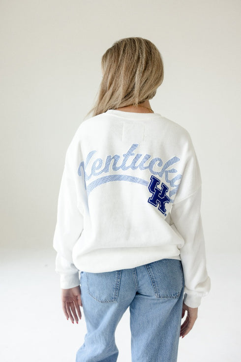Kentucky Suave Suede Lantern Sleeve Crew