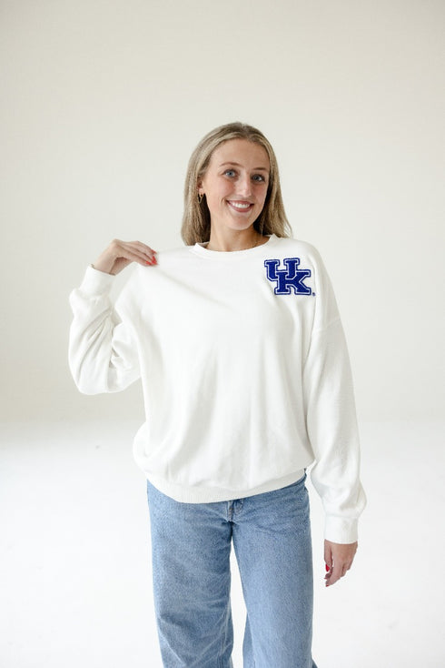 Kentucky Suave Suede Lantern Sleeve Crew