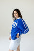 Kentucky Sunday Slate Striped Collar Fleece Crew