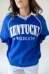 Kentucky Sunday Slate Striped Collar Fleece Crew