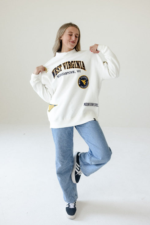 West Virginia All Over Scatter Oversized Funnel Neck