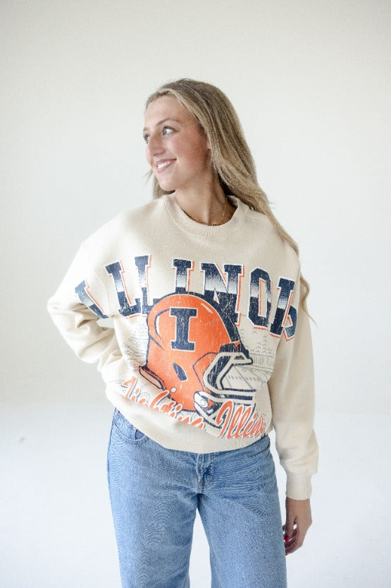 Illinois Homefield Lantern Sleeve Crew