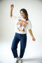 Auburn Maddux Multimedia Semi-Cropped Oversized Band Tee