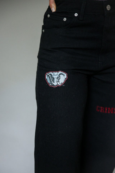 Alabama Alpha Bling Denim Wide Leg Jeans
