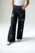 Florida Alpha Bling Denim Wide Leg Jeans