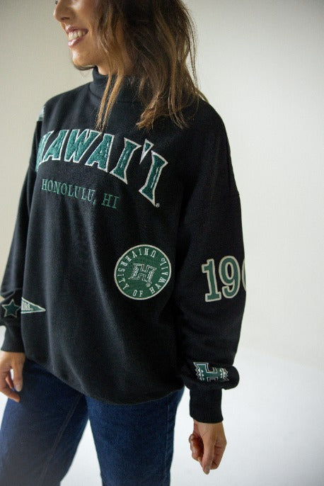 Hawaii All Over Scatter Oversized Funnel Neck
